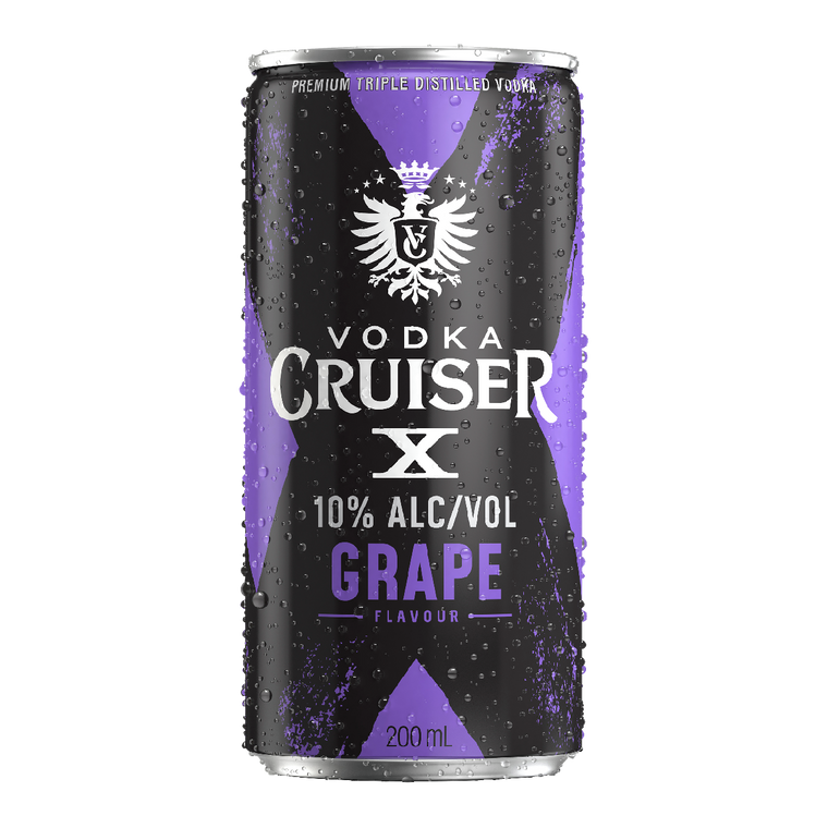 Vodka Cruiser Grape 10% 200mL Cans 24 Pack
