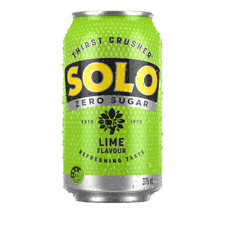 Solo Lime Zero Sugar 375mL Cans 10 Pack