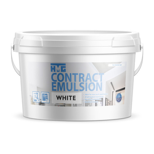 HMG Paints white matt emulsion, trade quality contract wall coating
White contract matt emulsion, durable low sheen interior paint finish
Professional white emulsion paint, fast drying interior wall coating
High opacity white contract paint, smooth trade wall emulsion finish