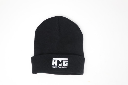HMG Paints Ltd branded wooly hat merchandise