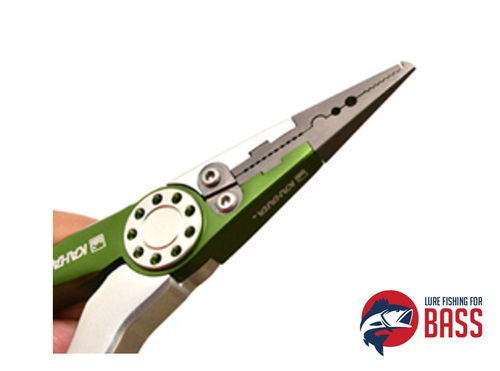 Kahara Aluminum Pliers Green/Silver 6.5 Inch - Lure Fishing for Bass