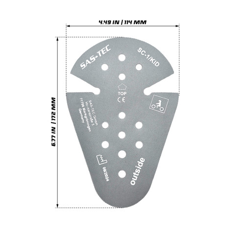 Goodrevs SAS-TEC SC-1/KID CE Level 2 Joint Armor Inserts for Kids – EN 1621-1 Certified Ultra-Light Tripleflex™ Motorcycle Protection with Side Flex Cuts for Shoulder, Elbow, Knee & Hip (Pair)