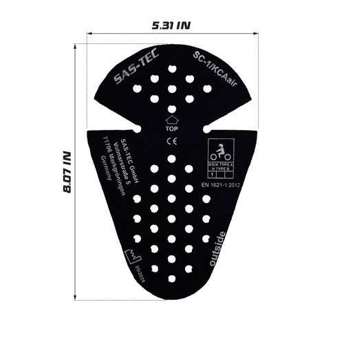 Goodrevs SAS-TEC SC-1/KCAair CE Level 1 Ultra-Thin Joint Armor Inserts – EN 1621-1 Certified Lightweight Viscoelastic Motorcycle Protection with Side Flex Cuts for Elbow, Knee & Shoulder (Pair)