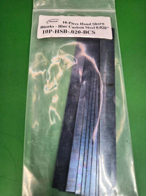 10-Piece Hand Shorn Blanks- 0.025 Blue Carbon Steel