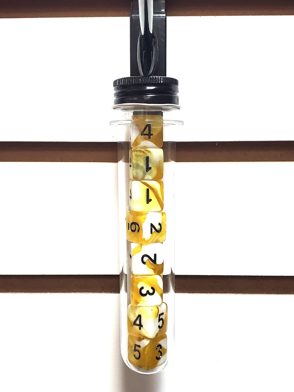 Dice: D6 8-Piece Dice Set - Vorpal - Yellow and White with Black