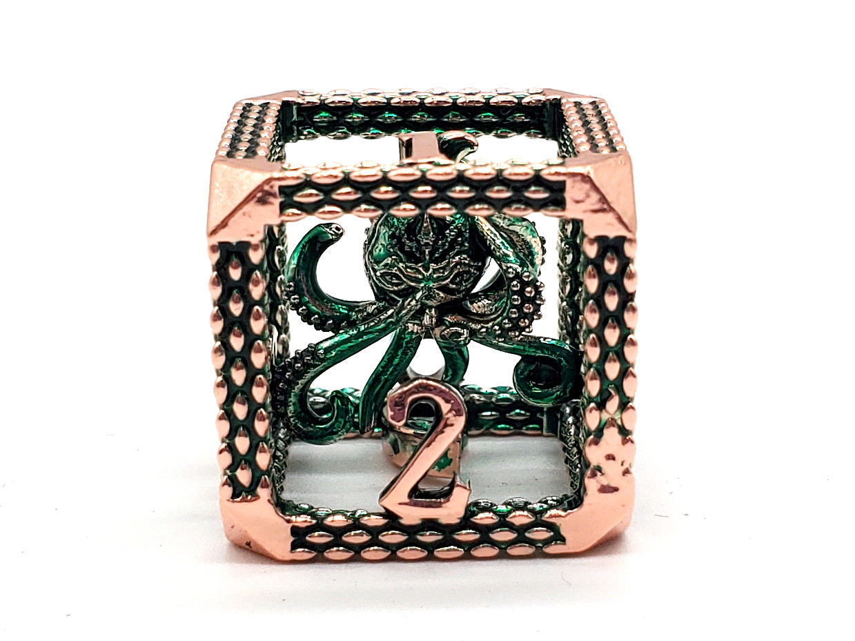Old School Dice: Hollow Metal 7-Piece Set - The Kraken - Copper w