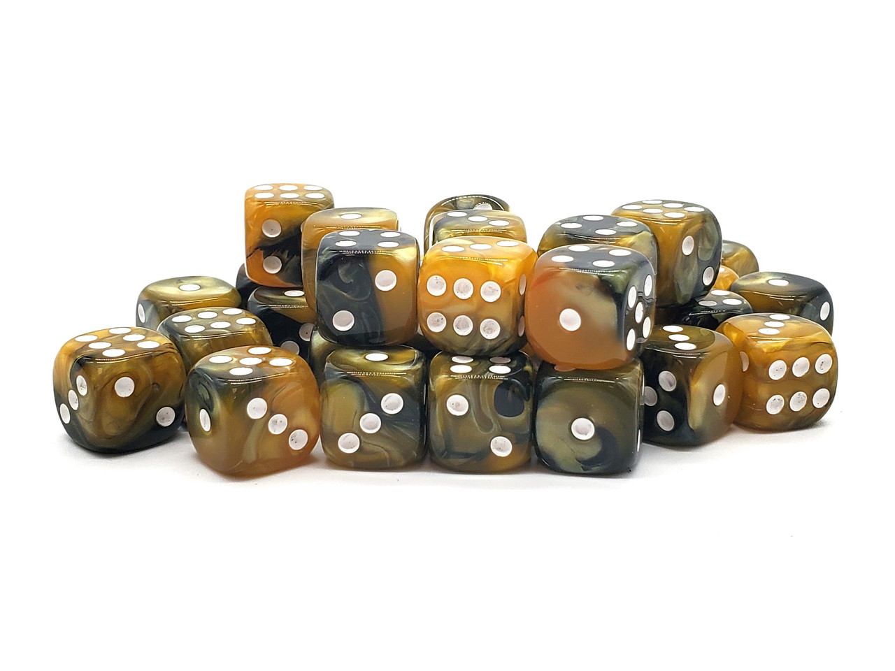 Old School 36ct 12mm D6 Dice Set: Vorpal - Black & Gold - Old