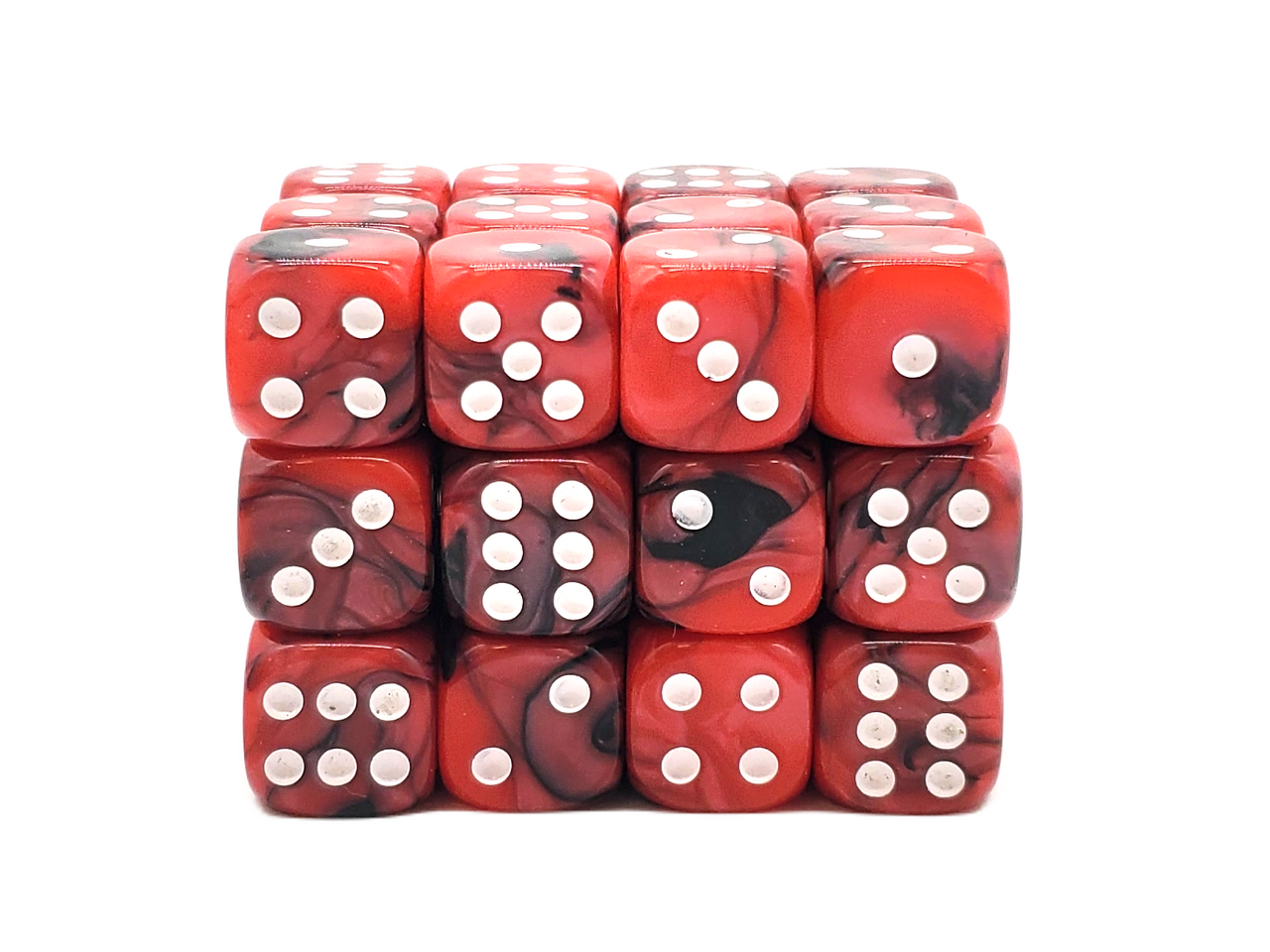 Old School 36ct 12mm D6 Dice Set: Vorpal - Red & Black - Old Old School 36ct 12mm D6 Dice Set: Vorpal - Red & Black - Old
