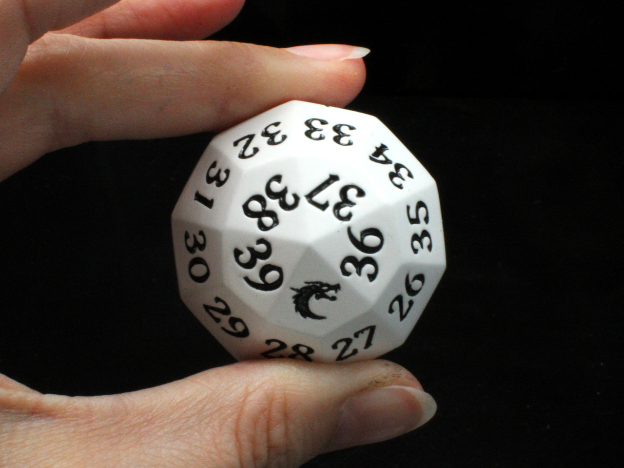 Dice: Metal D40 Spindown - White with Black Metal Dice Set | OSD