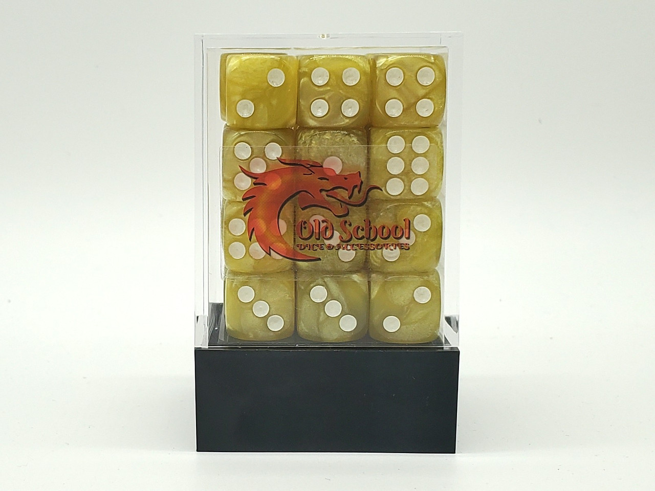 Old School 36ct 12mm D6 Dice Set: Pearl Drop - Yellow - Old School