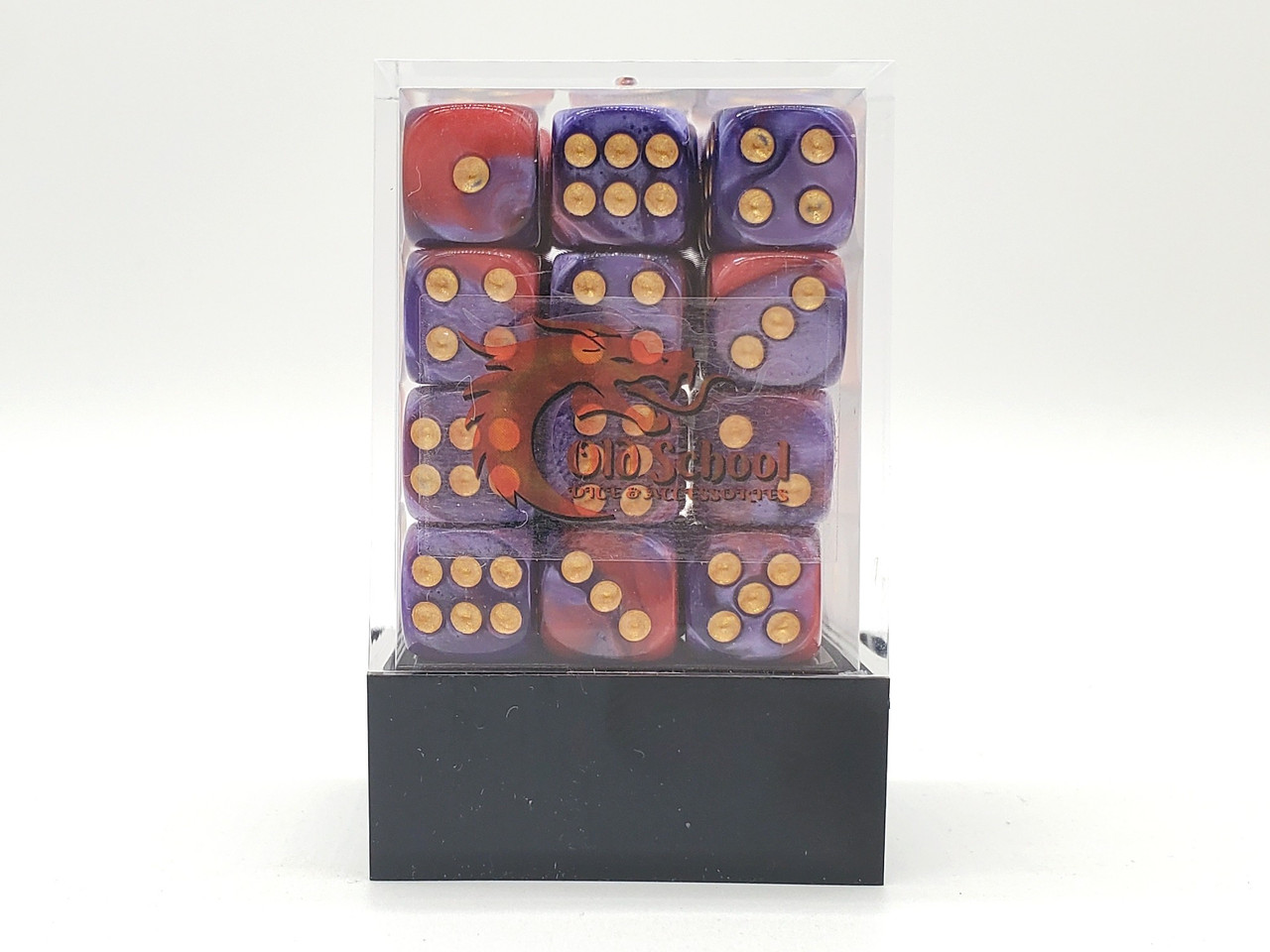 36ct 12mm D6 Dice Set: Vorpal - Red and Purple with Gold | OSD