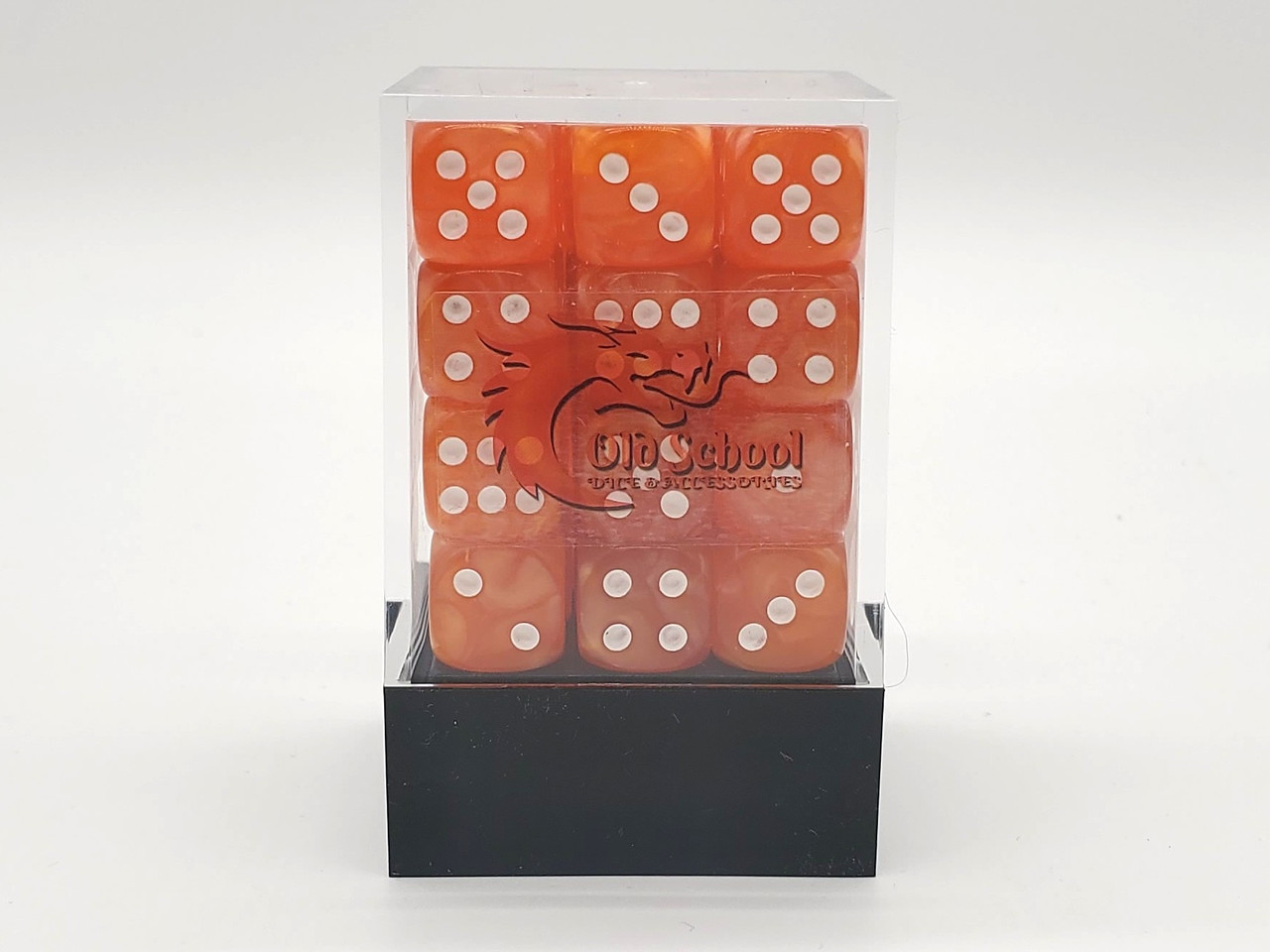 36ct 12mm D6 Dice Set: Pearl Drop - Orange | Old School Dice