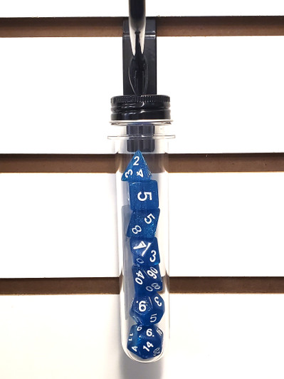 Old School 7 Piece DnD RPG Dice Set: Sparkle - Translucent Blue