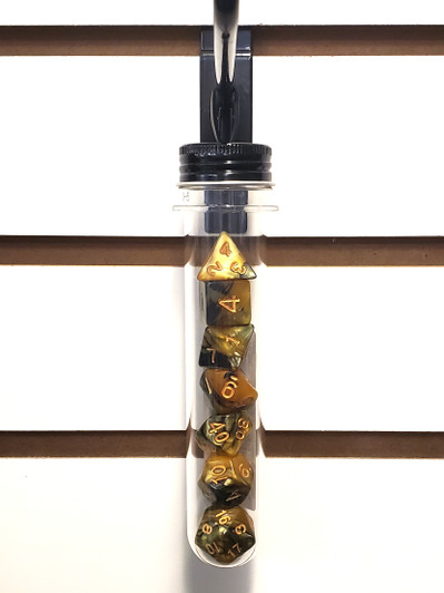 Old School 7 Piece DnD RPG Dice Set: Vorpal - Black & Gold  w/ Gold