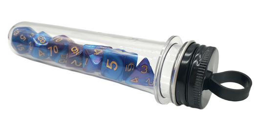 Old School 7 Piece DnD RPG Dice Set: Vorpal - Teal & Lavender w/ Gold - New