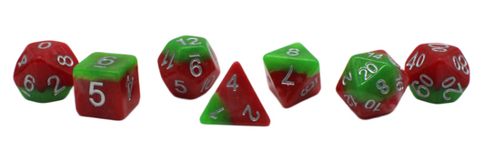 Old School 7 Piece DnD RPG Dice Set: Gradients - Italian Ice - New