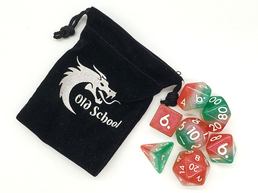 Old School 7 Piece DnD RPG Dice Set: Gradients - Italian Ice