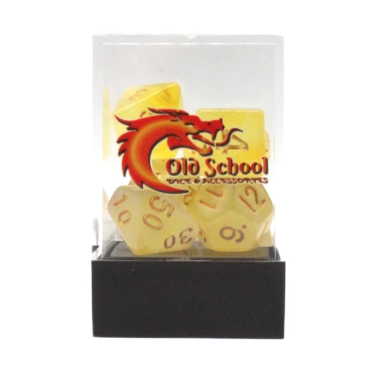 Old School Dice 7-Piece RPG Dice Set: Odyssey - Yellow