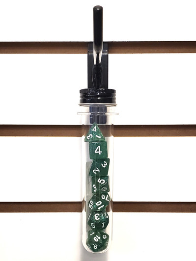 Old School 7 Piece DnD RPG Dice Set: Sparkle - Translucent Green