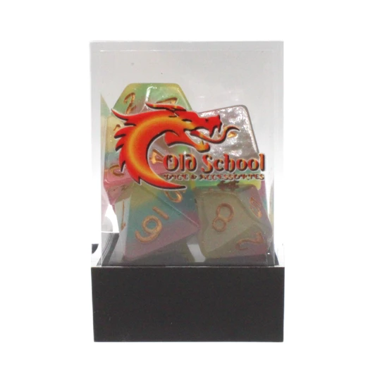 Old School Dice 7-Piece RPG Dice Set: Gradients - Translucent Candyland