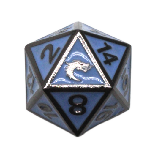 Old School DnD RPG Metal d20: Elven Forged - Teal w/ Black Nickel - New