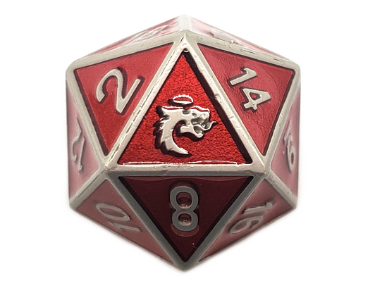 Old School DnD RPG Metal d20: Elven Forged - Metallic Red