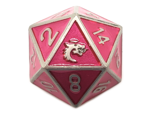 Old School DnD RPG Metal d20: Elven Forged - Metallic Pink