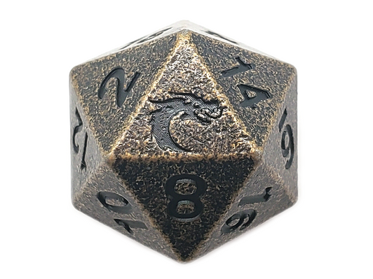 Old School DnD RPG Metal d20: Dwarven Forged - Archaic Gold