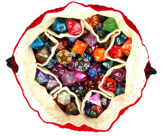 Old School Dice: Bag of Many Pouches Dice Bag - Red
