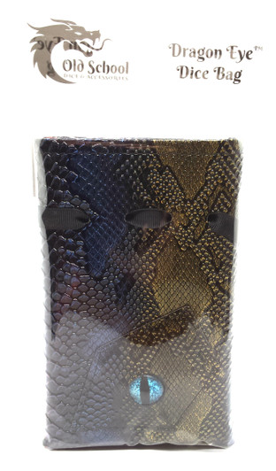 Old School Dice: Dragon Eye Dice Bag - Spectral Dragon - Blue & Gold