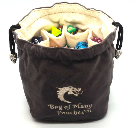 Old School Dice: Bag of Many Pouches Dice Bag - Gray