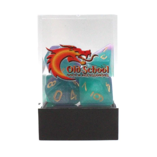 Old School Dice 7-Piece RPG Dice Set: Galaxy - Northern Lights