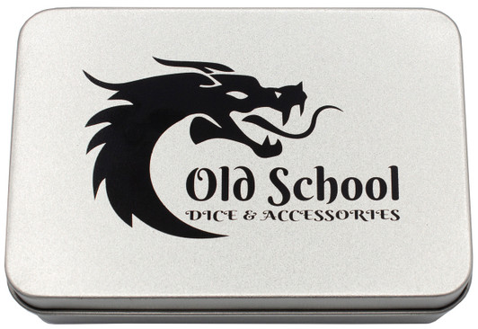 Old School DnD RPG Metal Dice D6 Set: Dragon Forged - Black & White w/ Gold