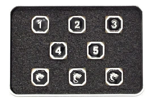 Old School DnD RPG Metal Dice D6 Set: Elven Forged - Black w/ Silver
