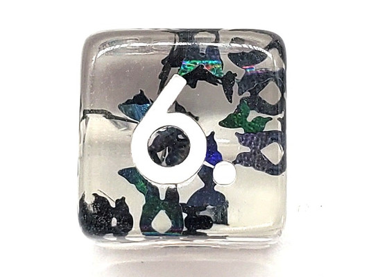 Old School 7 Piece DnD RPG Dice Set: Infused - Black Butterfly