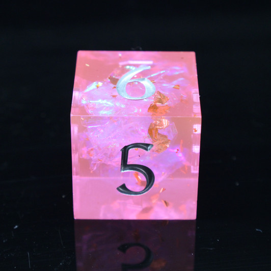 Old School Dice: Sharp Edged 7-Piece Dice Set - Magenta Dreams