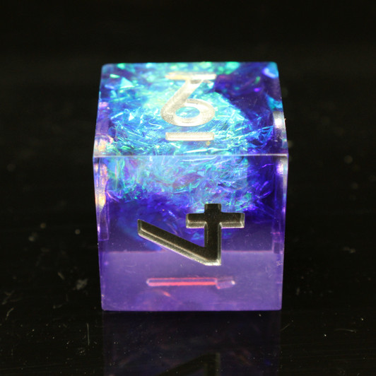Old School Dice: Sharp Edged 7-Piece Dice Set - Sapphire Burst