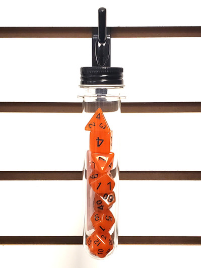 Old School 7 Piece DnD RPG Dice Set: Glow Dice - Orange