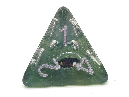 Old School 7 Piece DnD RPG Dice Set: Infused - Dragon Eye - Mist