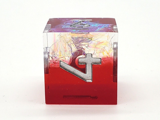 Old School Dice: Sharp Edged 7-Piece Dice Set - Crimson Fire - New