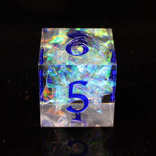 Old School Dice: Sharp Edged 7-Piece Dice Set - Crystal Ice