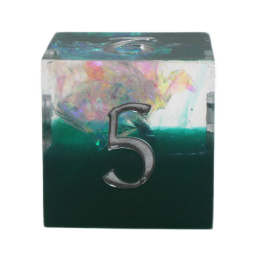 Old School Dice: Sharp Edged 7-Piece Dice Set - Emerald Forest