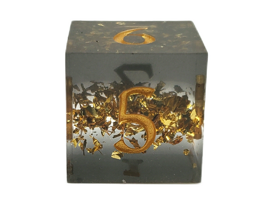 Old School Dice: Sharp Edged 7-Piece Dice Set - Gold Vein
