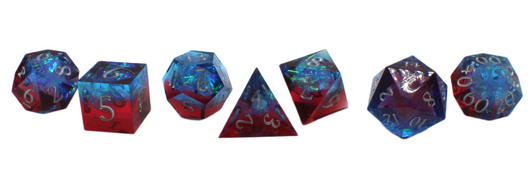 Old School Dice: Sharp Edged 7-Piece Dice Set - American Hero