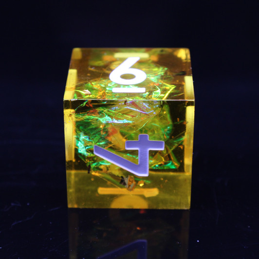 Old School Dice: Sharp Edged 7-Piece Dice Set - Lemon Tree