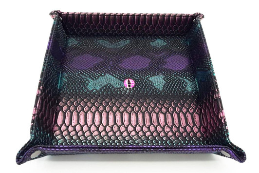 Old School Dice: Dragon Eye Rolling Tray - Spectral Dragon - Purple & Green