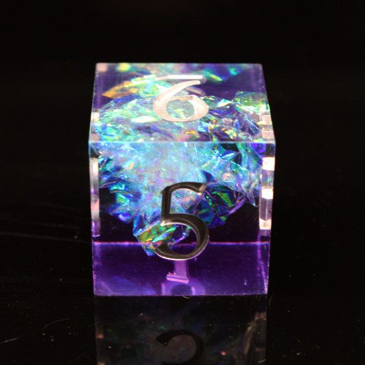 Old School Dice: Sharp Edged 7-Piece Dice Set - Burst of Purple