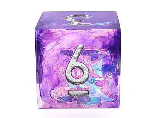 Old School Dice: Sharp Edged 7-Piece Dice Set - Burst of Purple