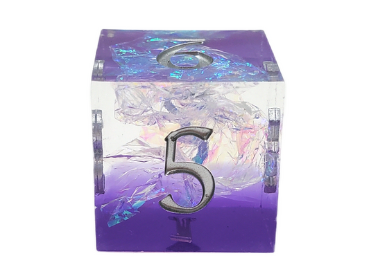 Old School Dice: Sharp Edged 7-Piece Dice Set - Burst of Purple