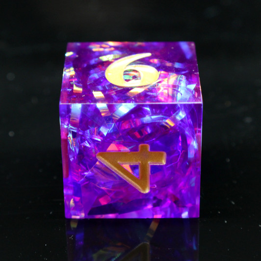Old School Dice: Sharp Edged 7-Piece Dice Set - Amethyst Blast